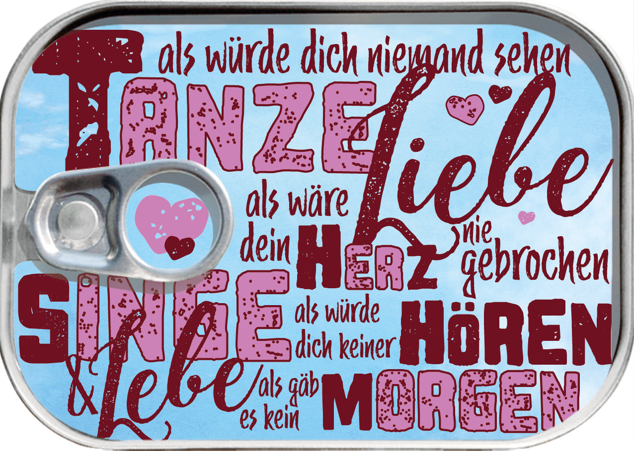 Dosenpost "Tanze - Liebe - Singe"