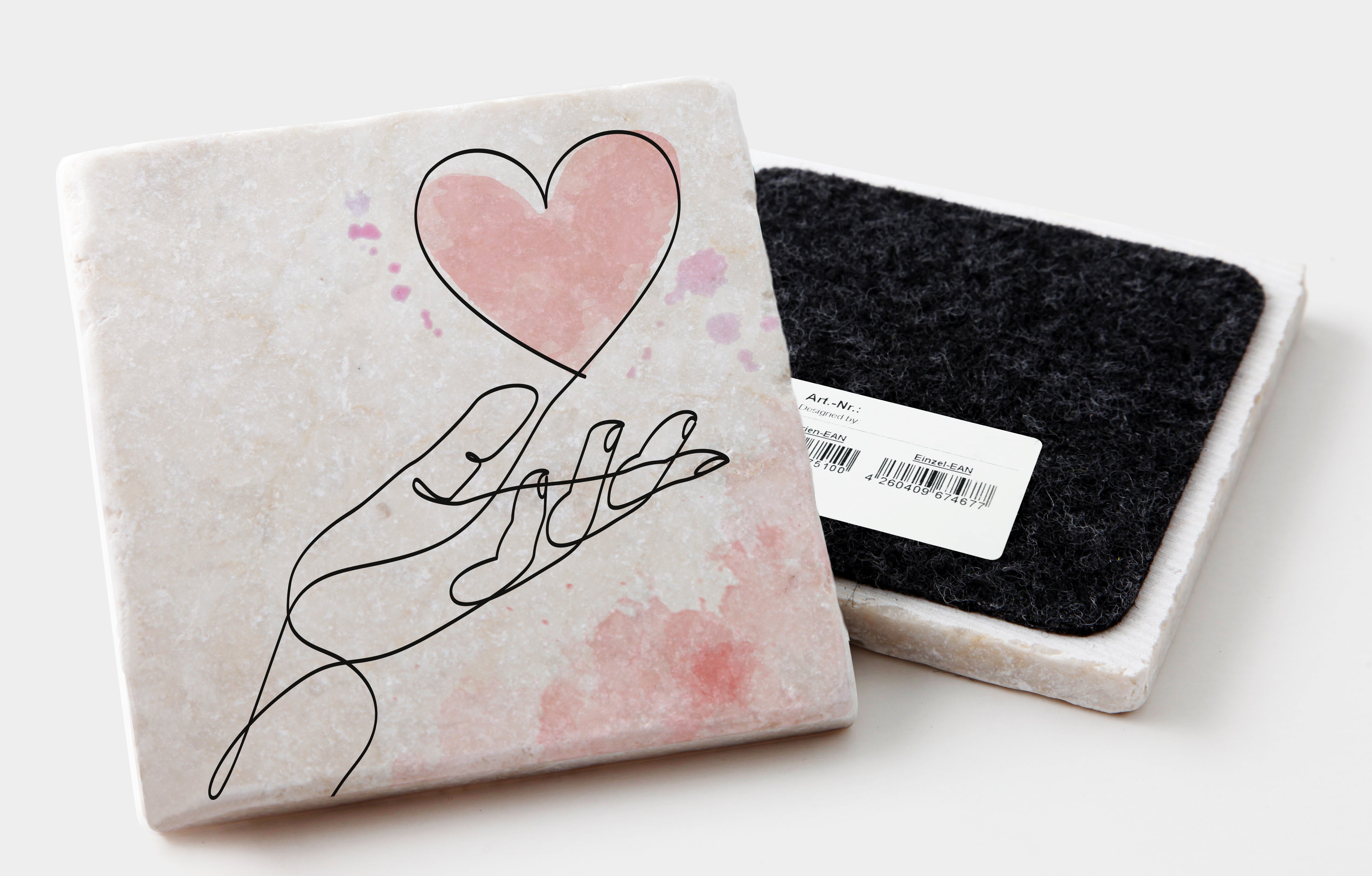 Marmoruntersetzer "One Line Heart"