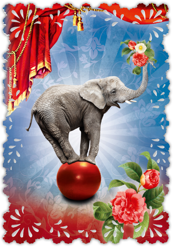 Grußkarte Romantique Elefant