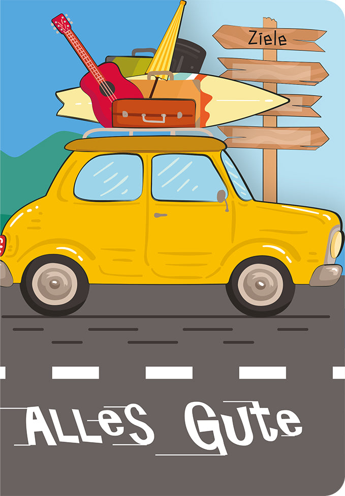 Fun-Cut Doppelkarte "Gute Fahrt"