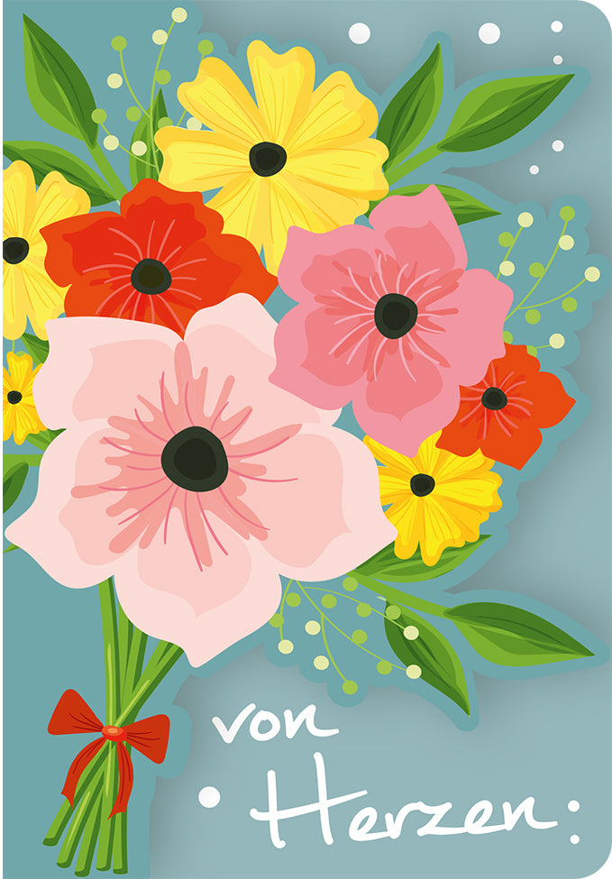 Fun-Cut Doppelkarte "Von Herzen"