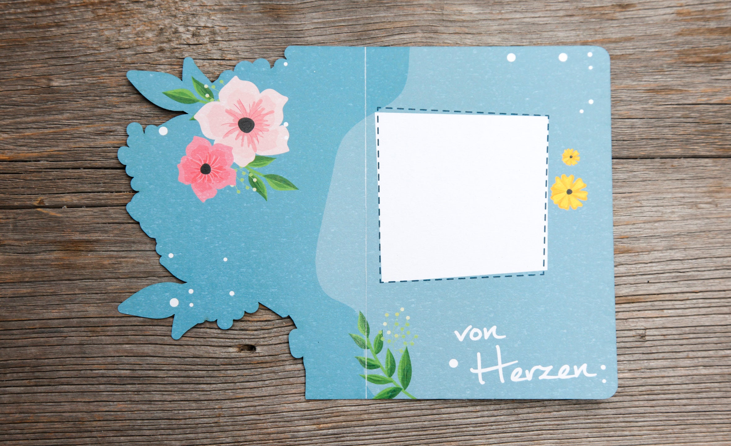 Fun-Cut Doppelkarte "Von Herzen"