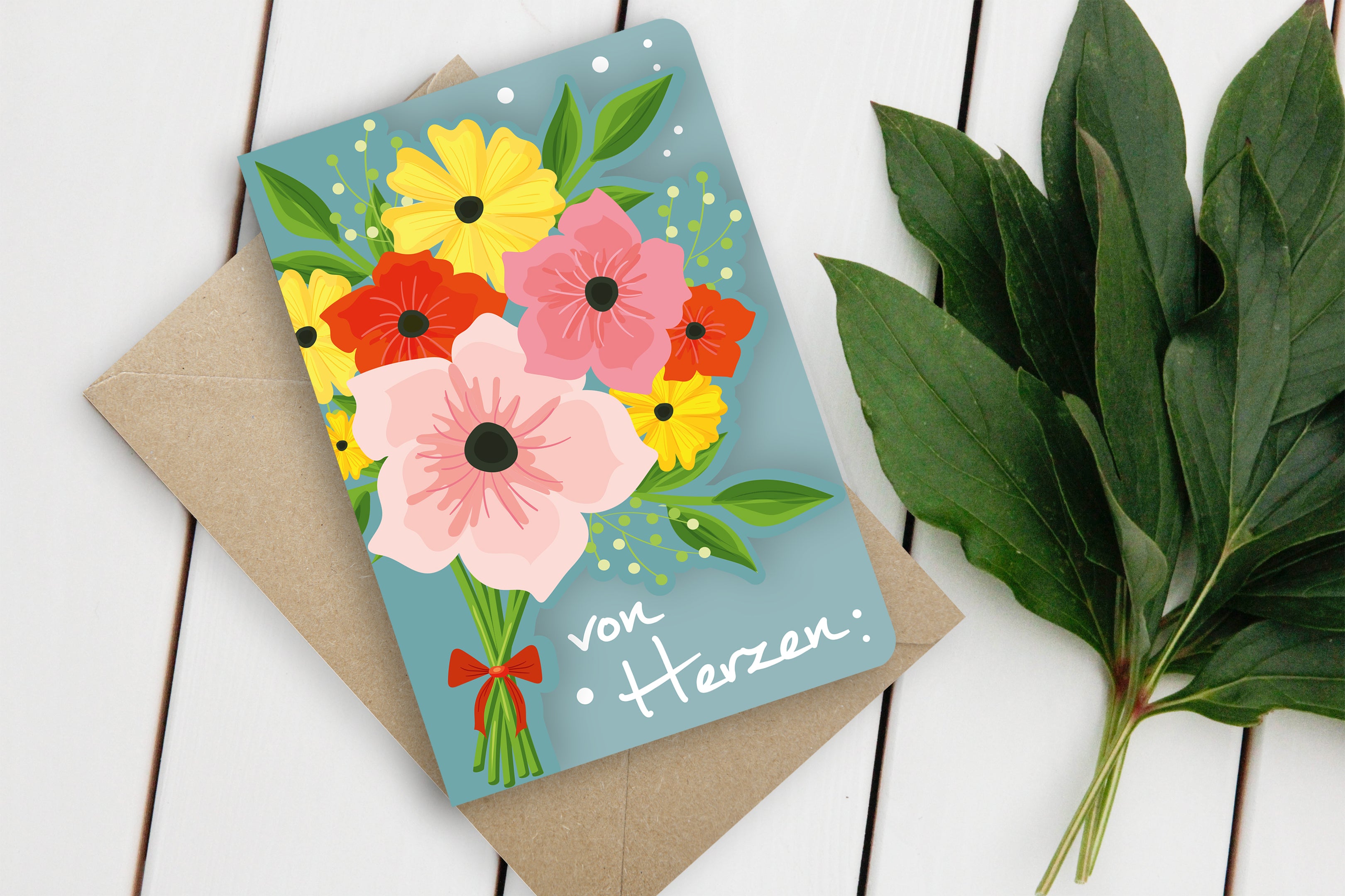 Fun-Cut Doppelkarte "Von Herzen"