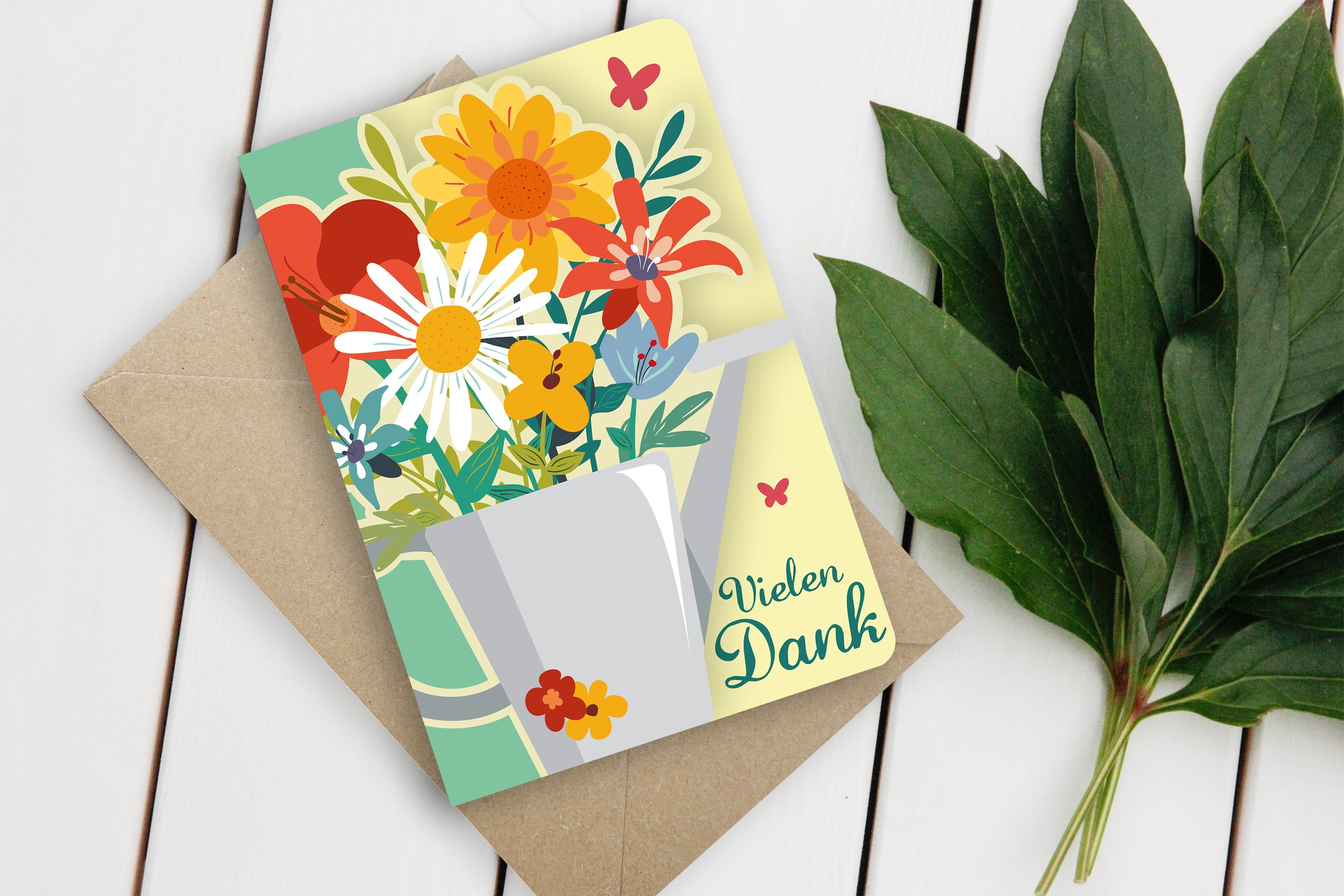 Grußkarte Fun-Cut "Danke Blumen"