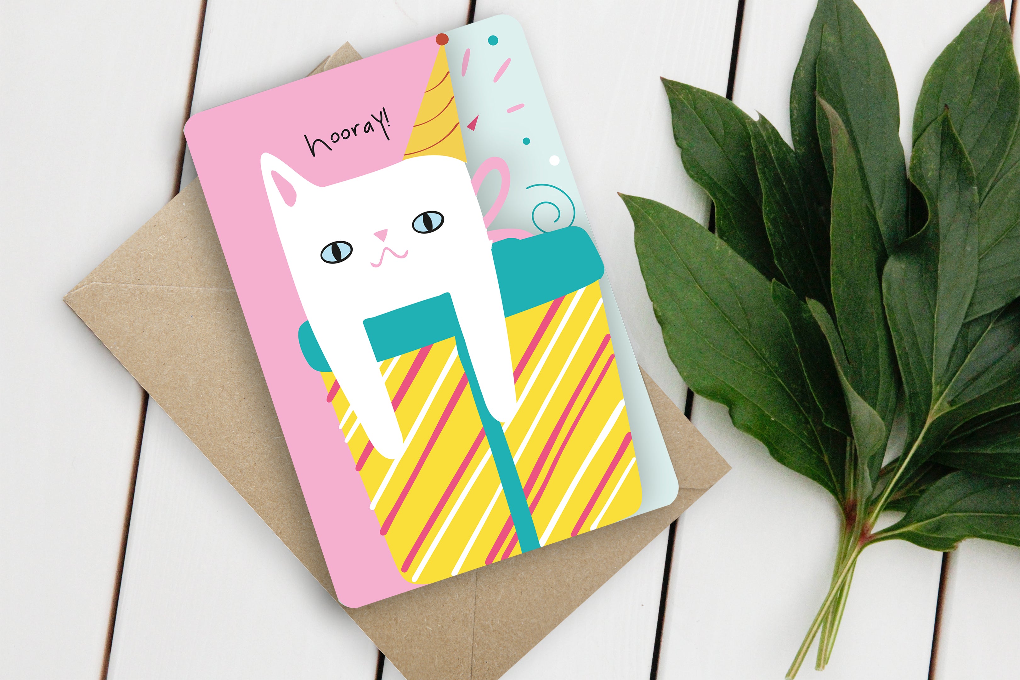 Fun-Cut Doppelkarte "Hooray"