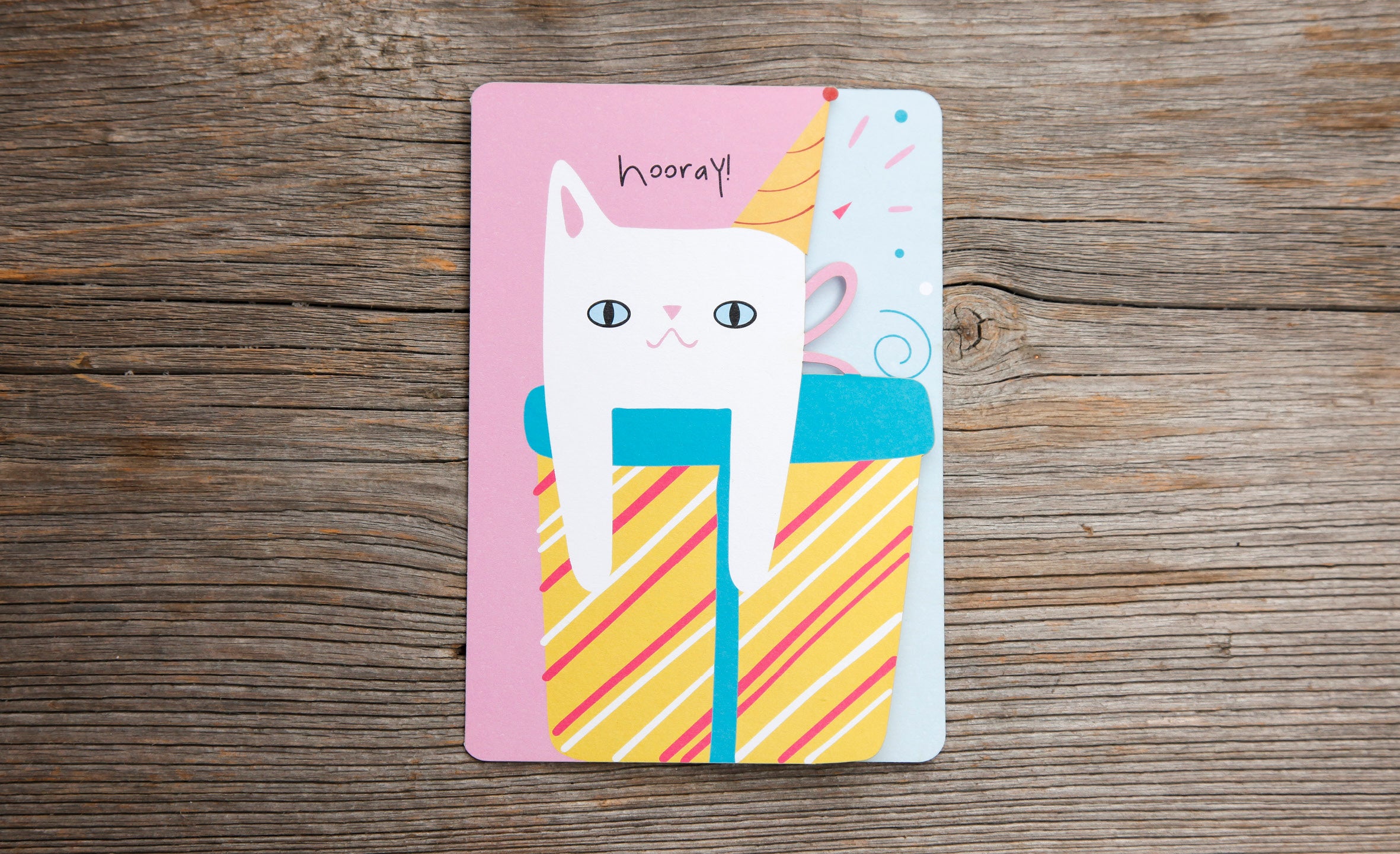 Fun-Cut Doppelkarte "Hooray"