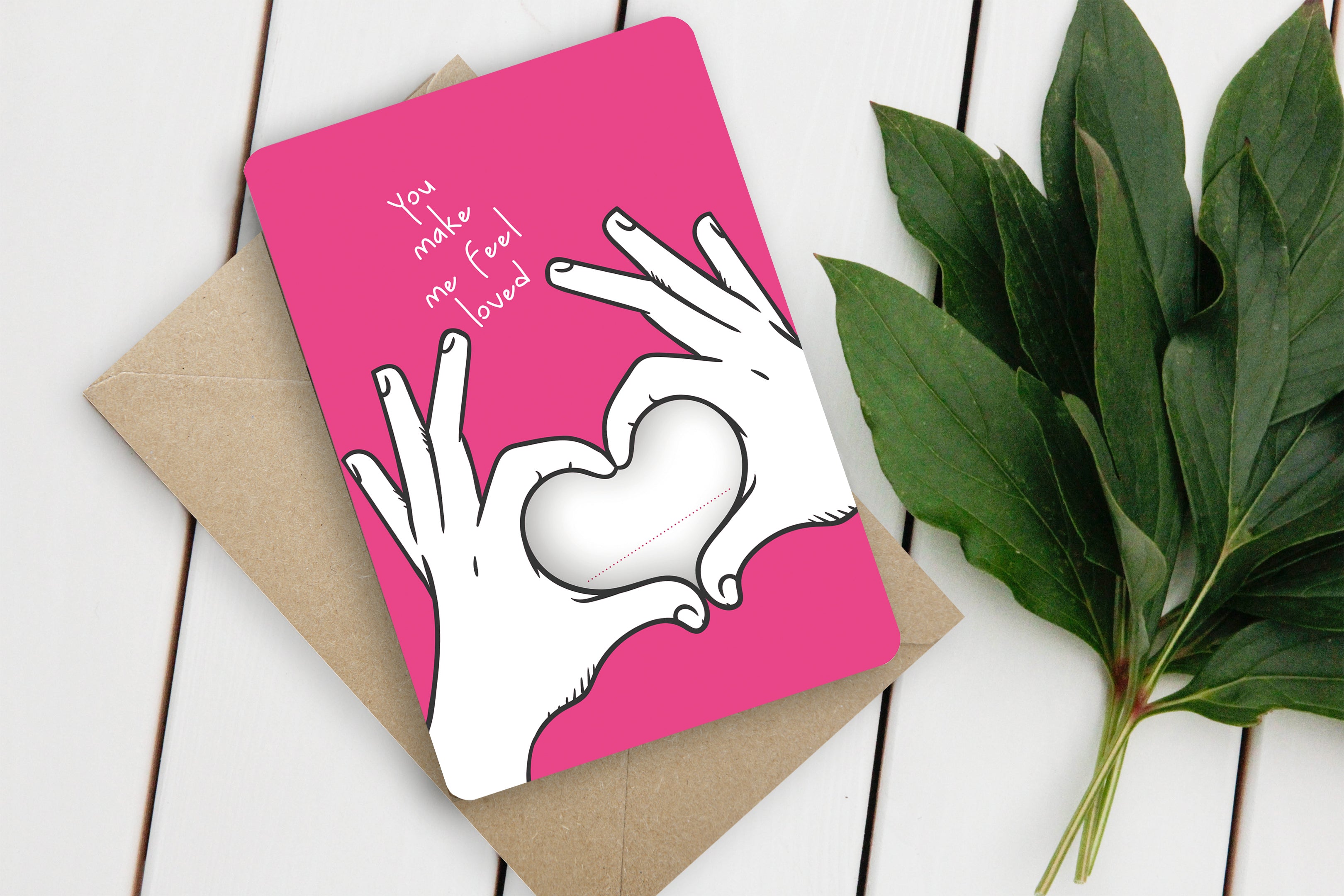 Fun-Cut Doppelkarte "You make me feel loved"