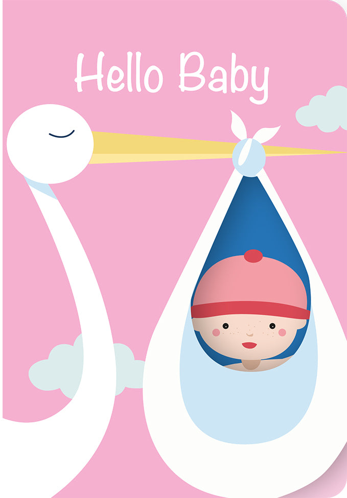 Fun-Cut Doppelkarte "Hello Baby - Rosa"