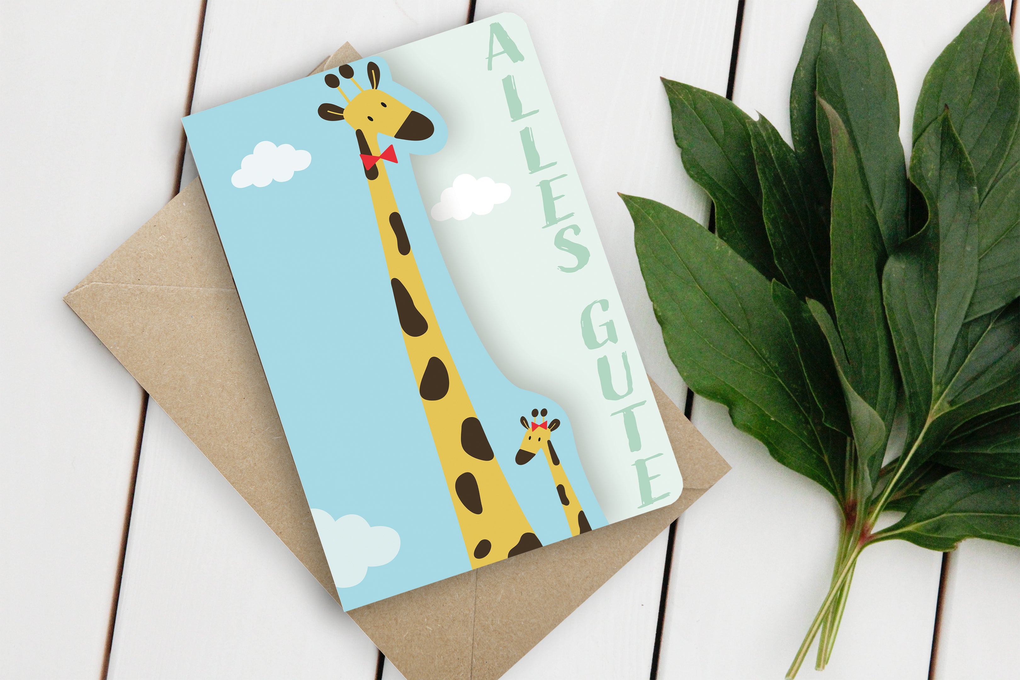 Grußkarte Fun-Cut "Little Giraffe"