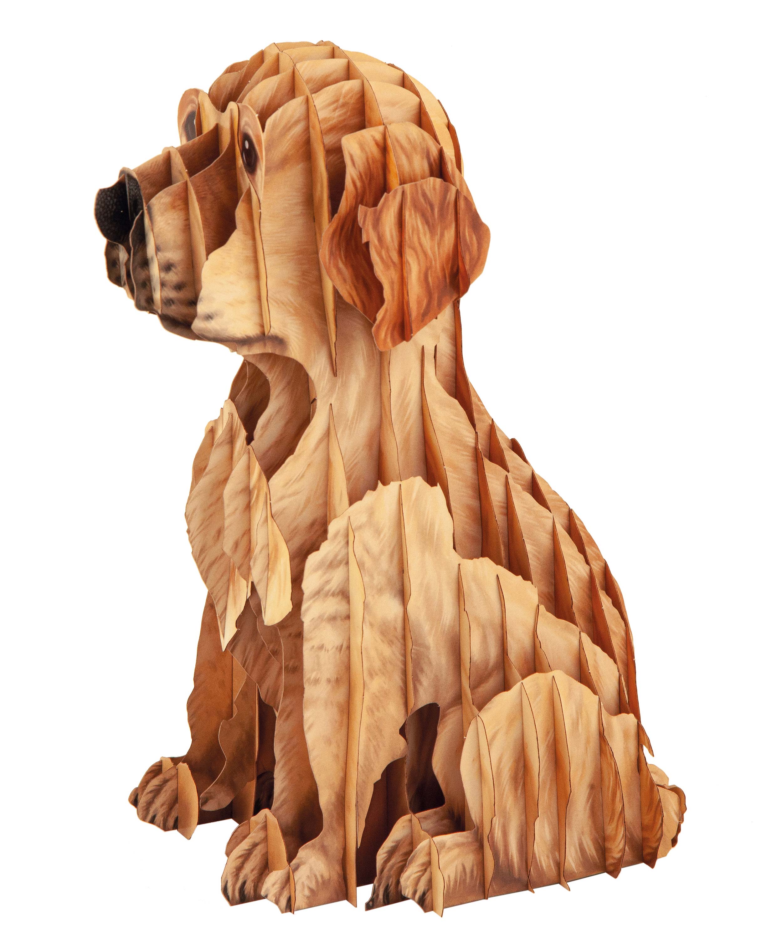 Hund Welpe Steckfigur aus Karton, zum Basteln, Spielzeug für Kinder, Tiersteckfigur aus Karton, Haustier, Golden Retriever, Labrador, Puzzle und Rätselspiele, Dekoidee, Bastelideen für Kinder, Kinderzimmer, Spielzimmer