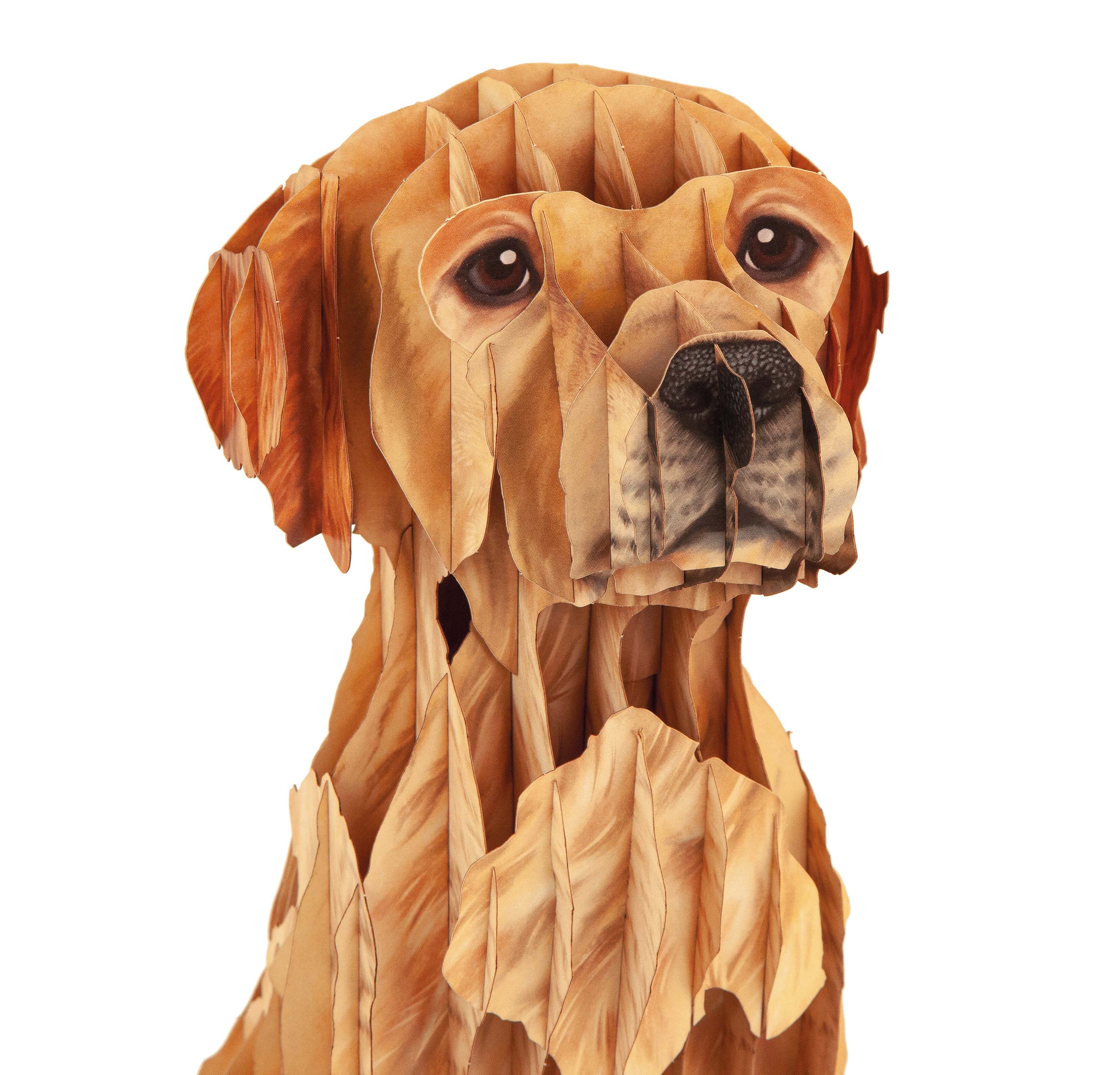 Hund Welpe Steckfigur aus Karton, zum Basteln, Spielzeug für Kinder, Tiersteckfigur aus Karton, Haustier, Golden Retriever, Labrador, Puzzle und Rätselspiele, Dekoidee, Bastelideen für Kinder, Kinderzimmer, Spielzimmer