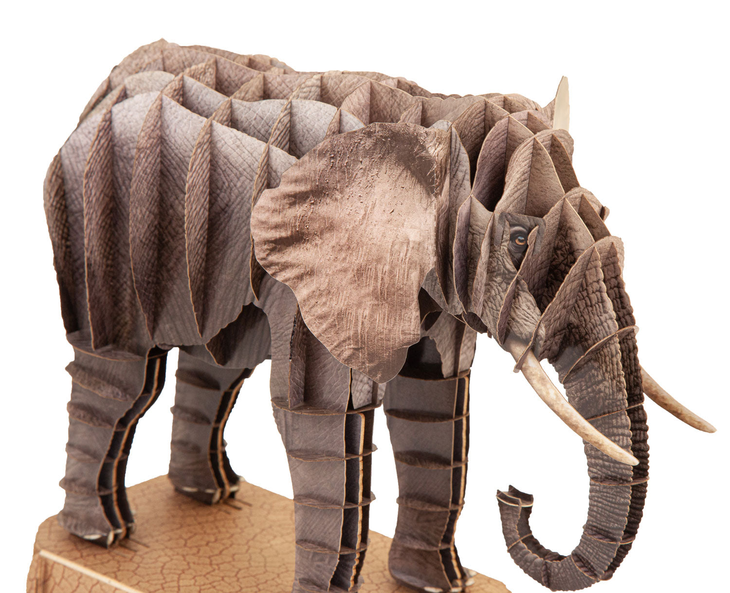 Elefant Steckfigur aus Karton, zum Basteln, Spielzeug für Kinder, Tiersteckfigur aus Karton, Afrika, Savanne, Afrikanische Elefanten, Asiatische Elefanten, Puzzle und Rätselspiele, Dekoidee, Bastelideen für Kinder, steht auf Wohnzimmertisch, Kinderzimmer, Spielzimmer