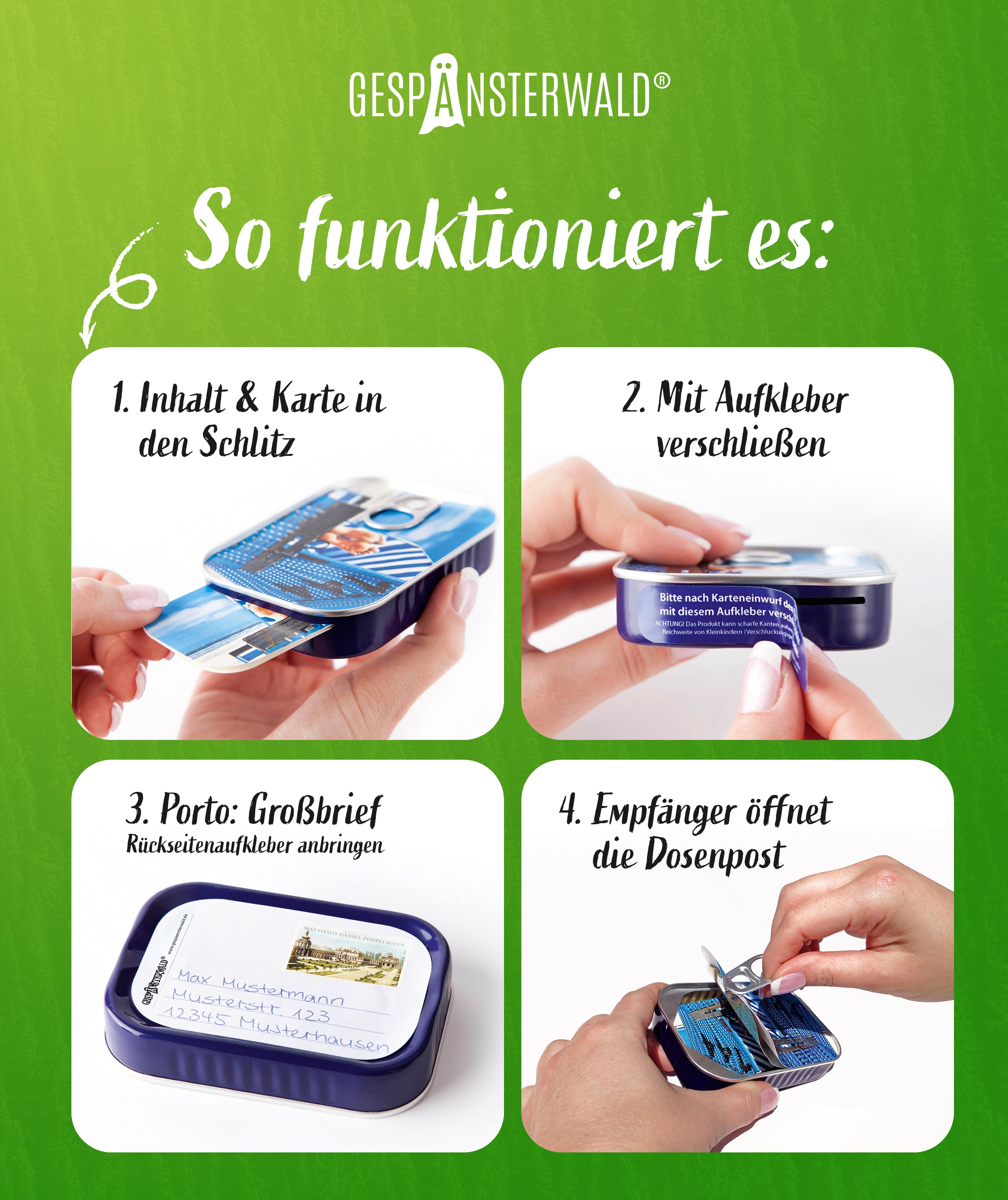 Dosenpost "Glückwunsch zur Prüfung"