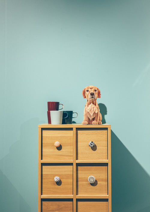 Hund Welpe Steckfigur aus Karton, zum Basteln, Spielzeug für Kinder, Tiersteckfigur aus Karton, Haustier, Golden Retriever, Labrador, Puzzle und Rätselspiele, Dekoidee, Bastelideen für Kinder, Kinderzimmer, Spielzimmer