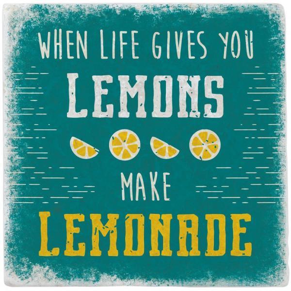 Untersetzer aus Marmor "when life gives you lemons" - Gespänsterwald