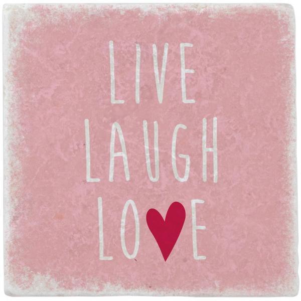 Untersetzer aus Marmor "live laugh love" - Gespänsterwald