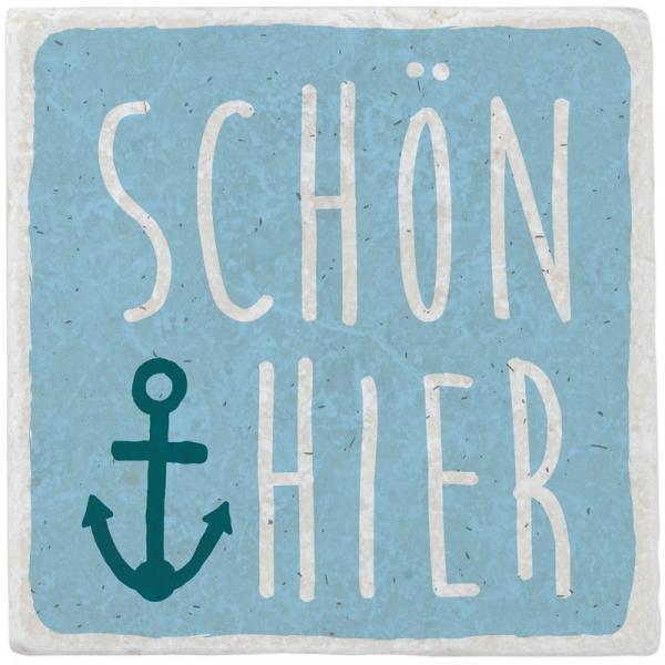 Untersetzer aus Marmor "Schön hier" - Gespänsterwald