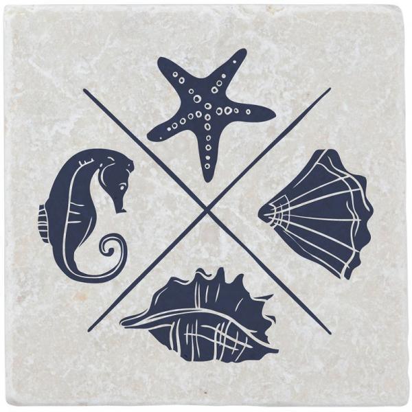 Untersetzer aus Marmor maritim - Gespänsterwald
