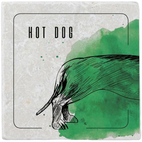 Untersetzer aus Marmor Dackel 1/2 - Gespänsterwald