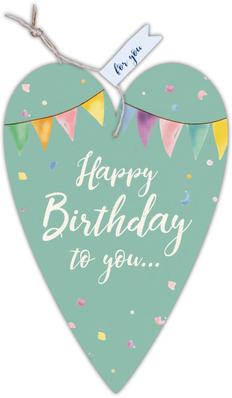 Glückwunschkarte in Herzform 4er Set "Geburtstag" - Gespänsterwald