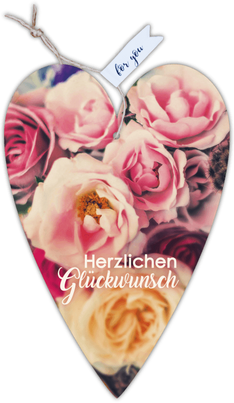 Glückwunschkarte in Herzform 4er Set "Geburtstag" - Gespänsterwald