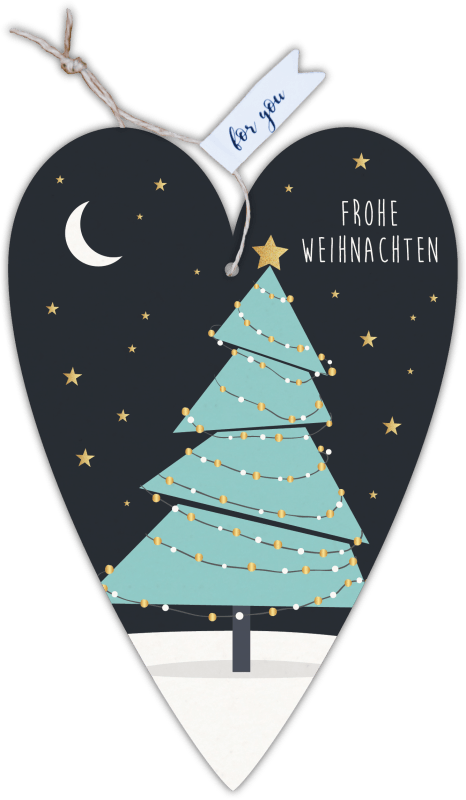 Herzkarte unser Finne "Frohe Weihnachten" - Gespänsterwald
