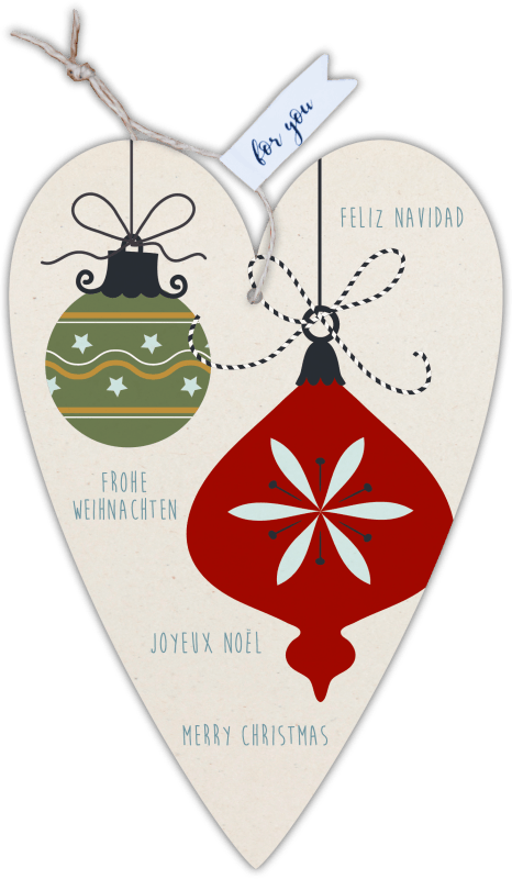 Weihnachtskarten in Herzform 4er Set "Weihnachten" - Gespänsterwald