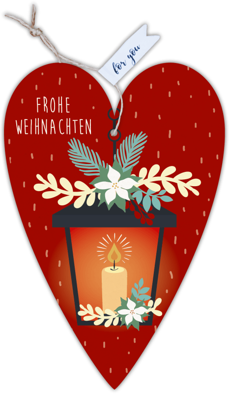 Weihnachtskarten in Herzform 4er Set "Weihnachten" - Gespänsterwald