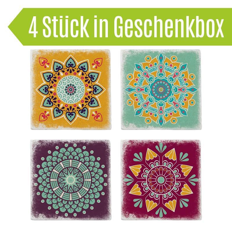 Untersetzer aus Marmor 4er Set "Muster" - Gespänsterwald