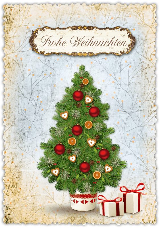 Glückwunschkarte Romantique 4er Set "Weihnachten" - Gespänsterwald