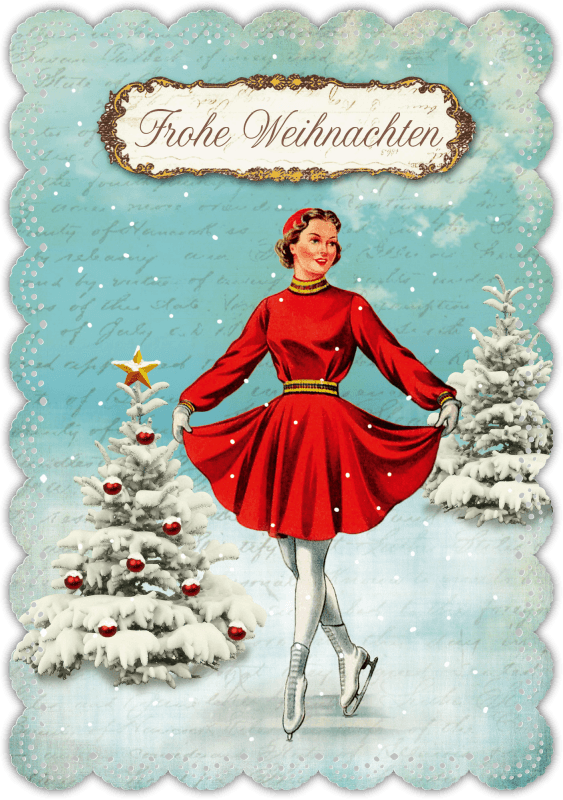 Glückwunschkarte Romantique 4er Set "Weihnachten" - Gespänsterwald