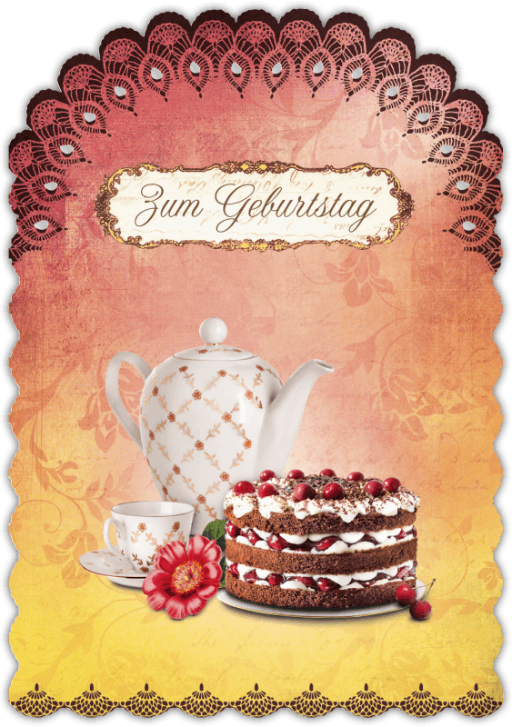 Glückwunschkarte Romantique 4er Set "Geburtstag" - Gespänsterwald