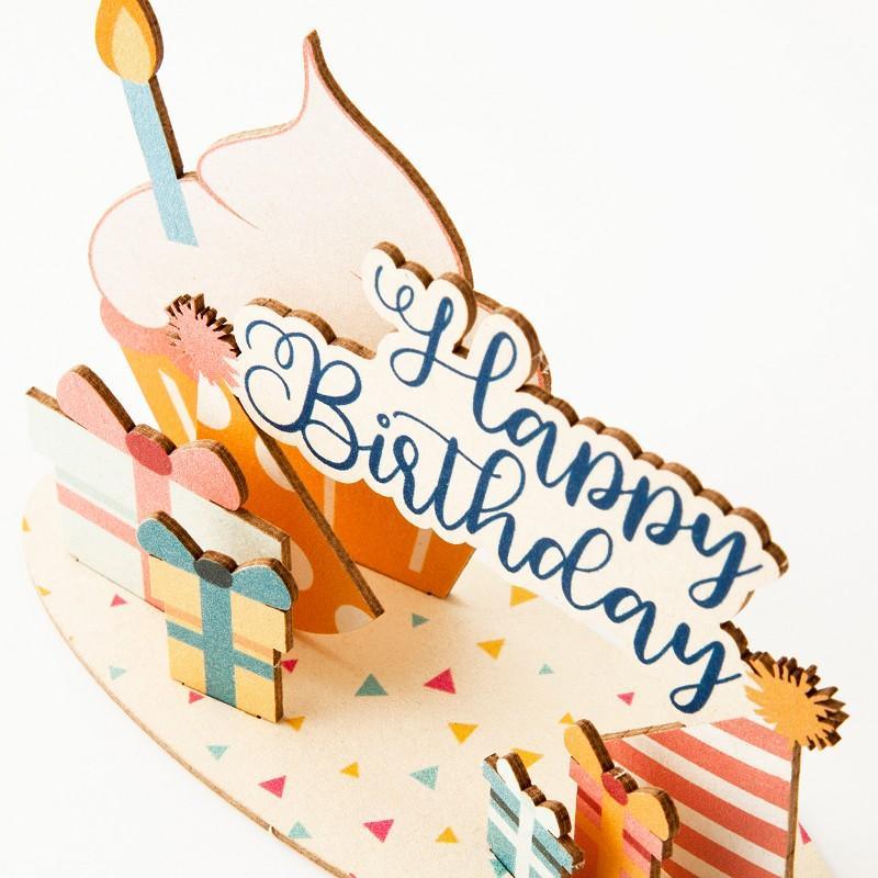 Pop-Up Karte 3D Glückwunschkarte "Happy Birthday"- Bastelkarte zum verschenken - Gespänsterwald