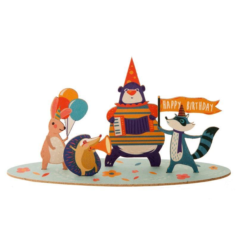 Pop-Up Karte 3D Glückwunschkarte "Happy Birthday"- Bastelkarte zum verschenken - Gespänsterwald