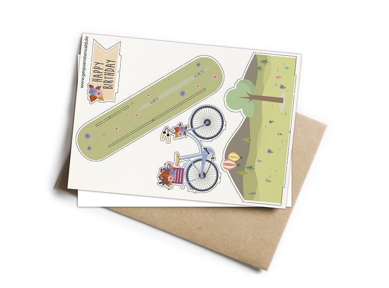 Pop-Up Karte 3D Glückwunschkarte "Happy Birthday"- Bastelkarte zum verschenken - Gespänsterwald