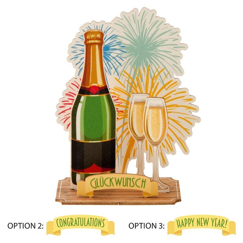 Pop-Up Karte 3D Glückwunschkarte "Glückwunsch" "congratulations" "happy new year"- Bastelkarte zum verschenken - Gespänsterwald