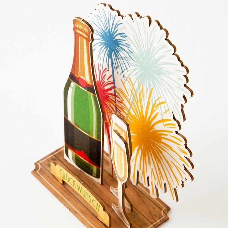 Pop-Up Karte 3D Glückwunschkarte "Glückwunsch" "congratulations" "happy new year"- Bastelkarte zum verschenken - Gespänsterwald