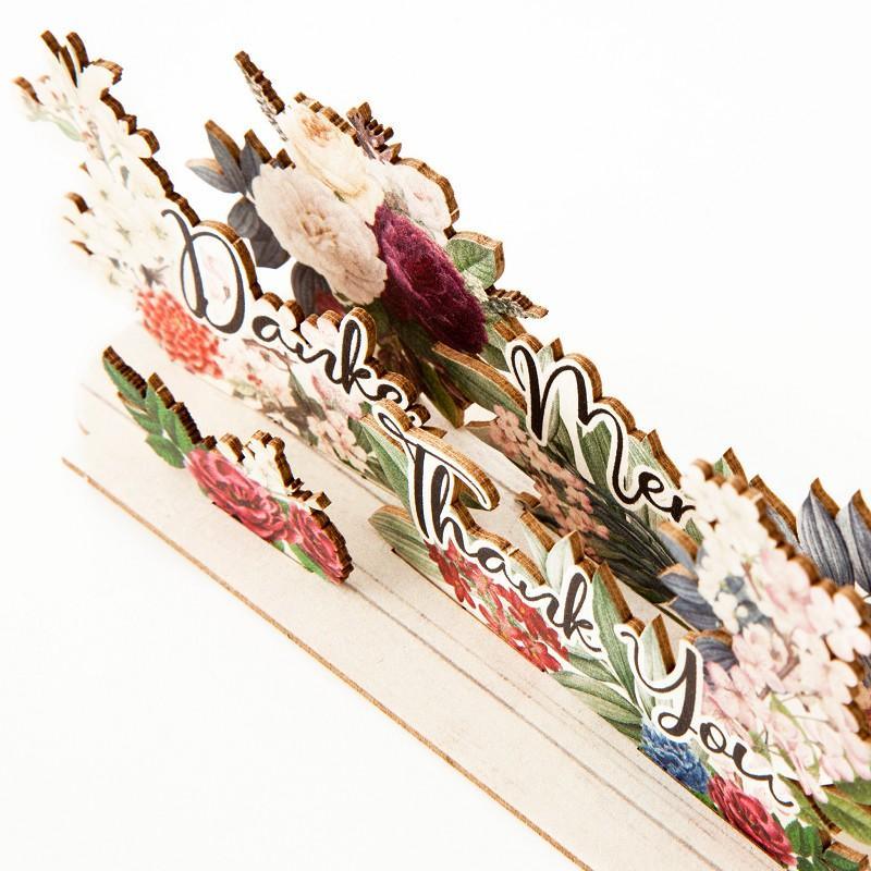 Pop-Up Karte 3D Glückwunschkarte "Danke" "Merci" "Thank you"- Bastelkarte zum verschenken - Gespänsterwald