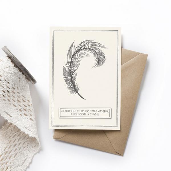 Trauerkarte Anteilnahme "Aufrichtiges Beileid und tiefes Mitgefühl in den schweren Stunden" - Gespänsterwald