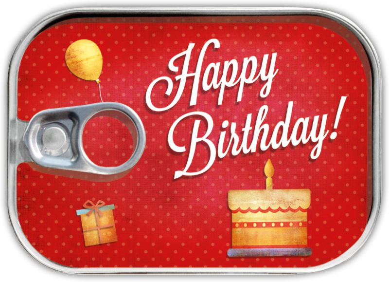 Dosenpost "Happy Birthday"