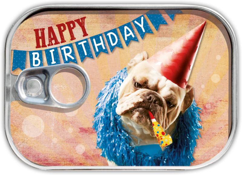 Dosenpost "Happy Birthday"