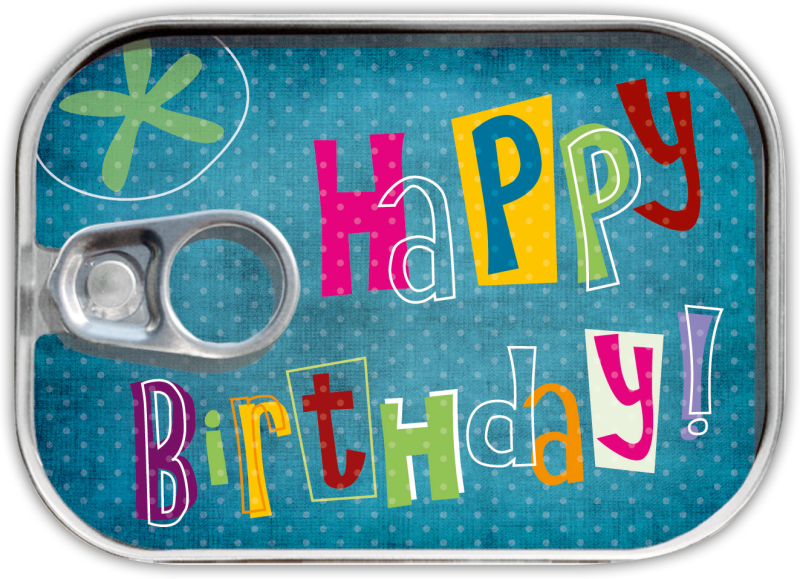 Dosenpost "Happy Birthday"