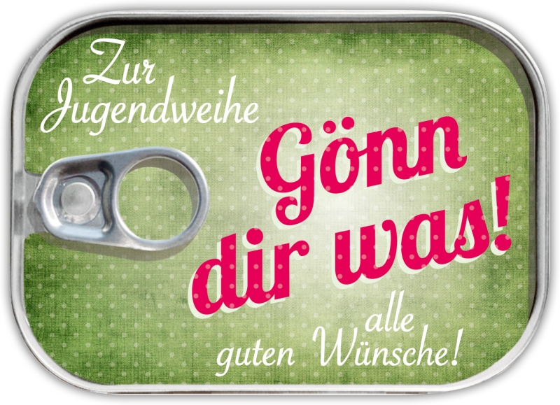 Dosenpost Jugendweihe "Gönn dir was"