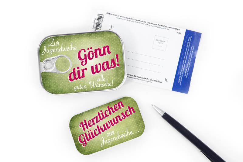 Dosenpost Jugendweihe "Gönn dir was"