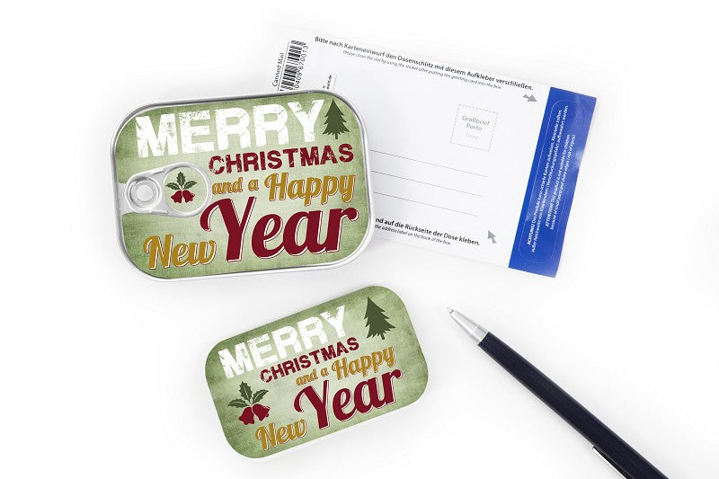 Dosenpost  "Merry christmas and a happy new year"