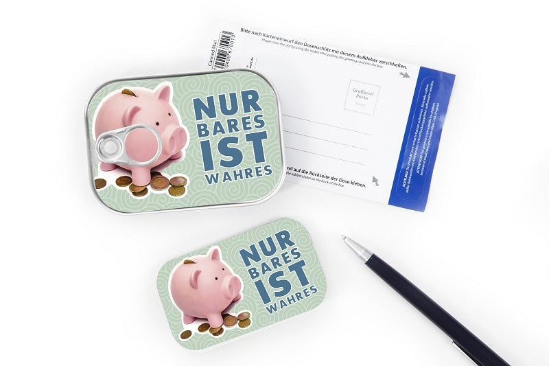 Dosenpost "Nur Bares ist Wahres"