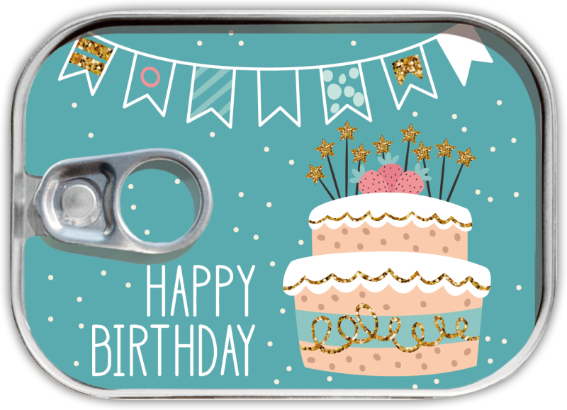 Dosenpost "Happy Birthday"