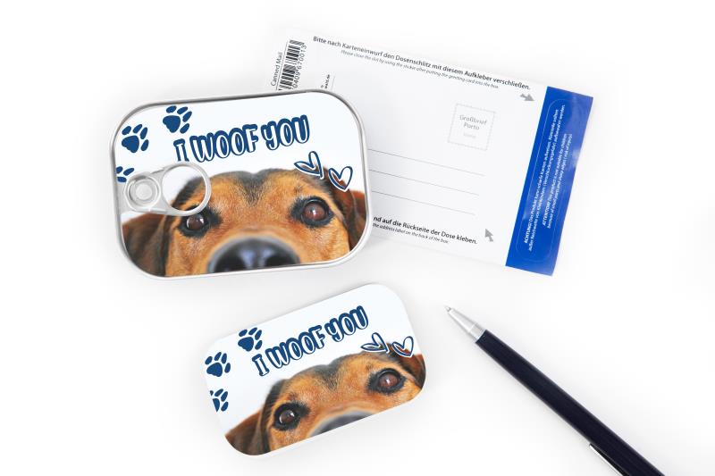 Dosenpost "I woof you"