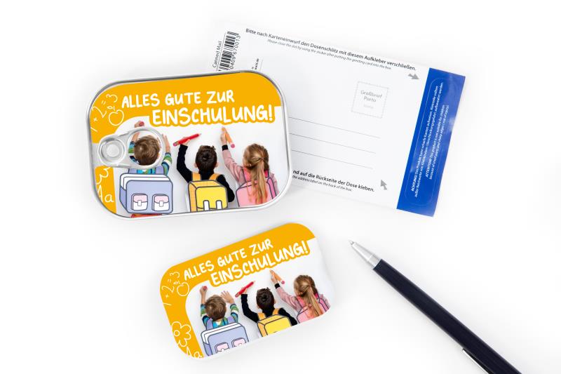 Dosenpost "Alles Gute zur Einschulung"
