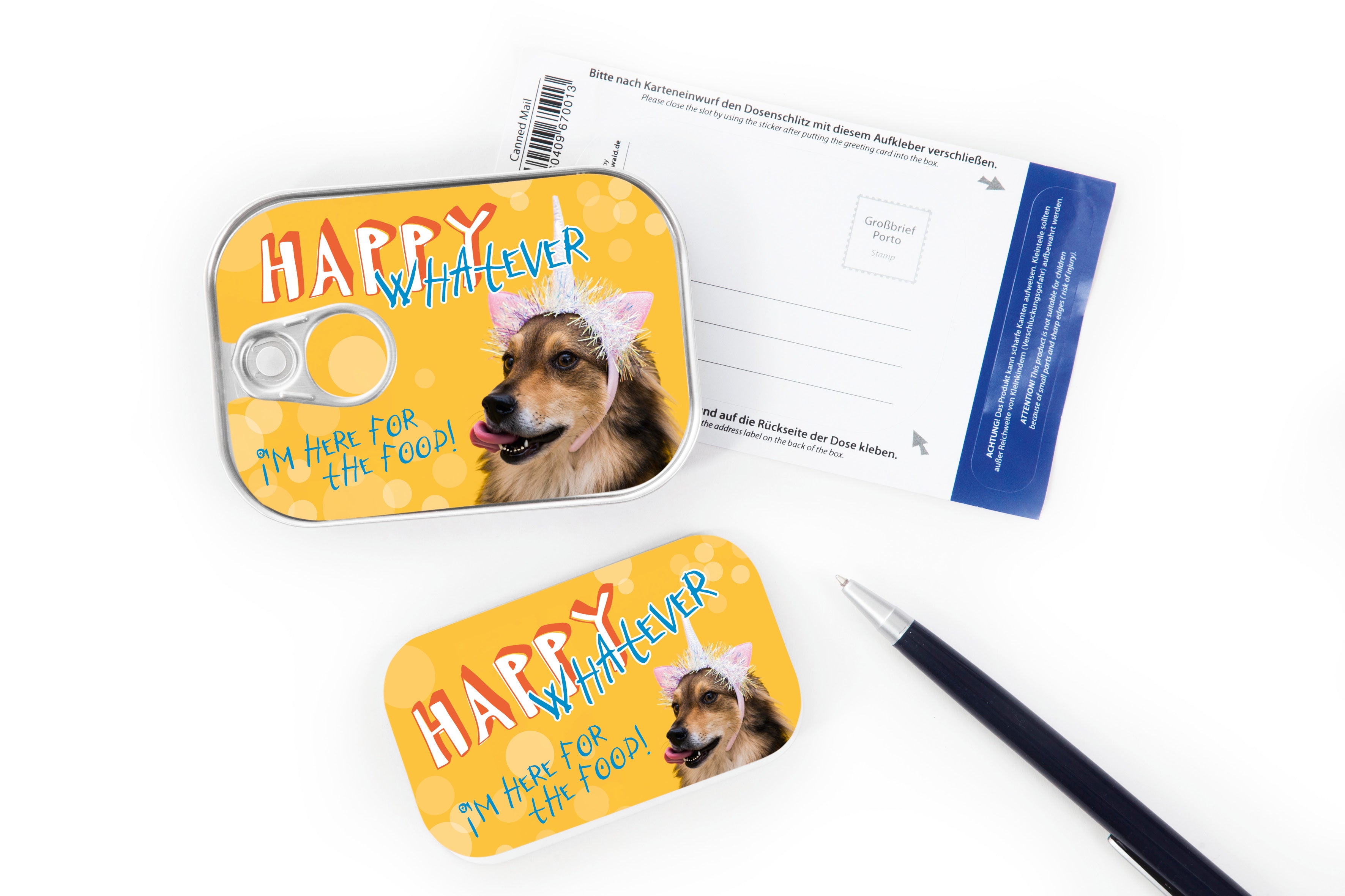 Dosenpost "Happy Whatever"